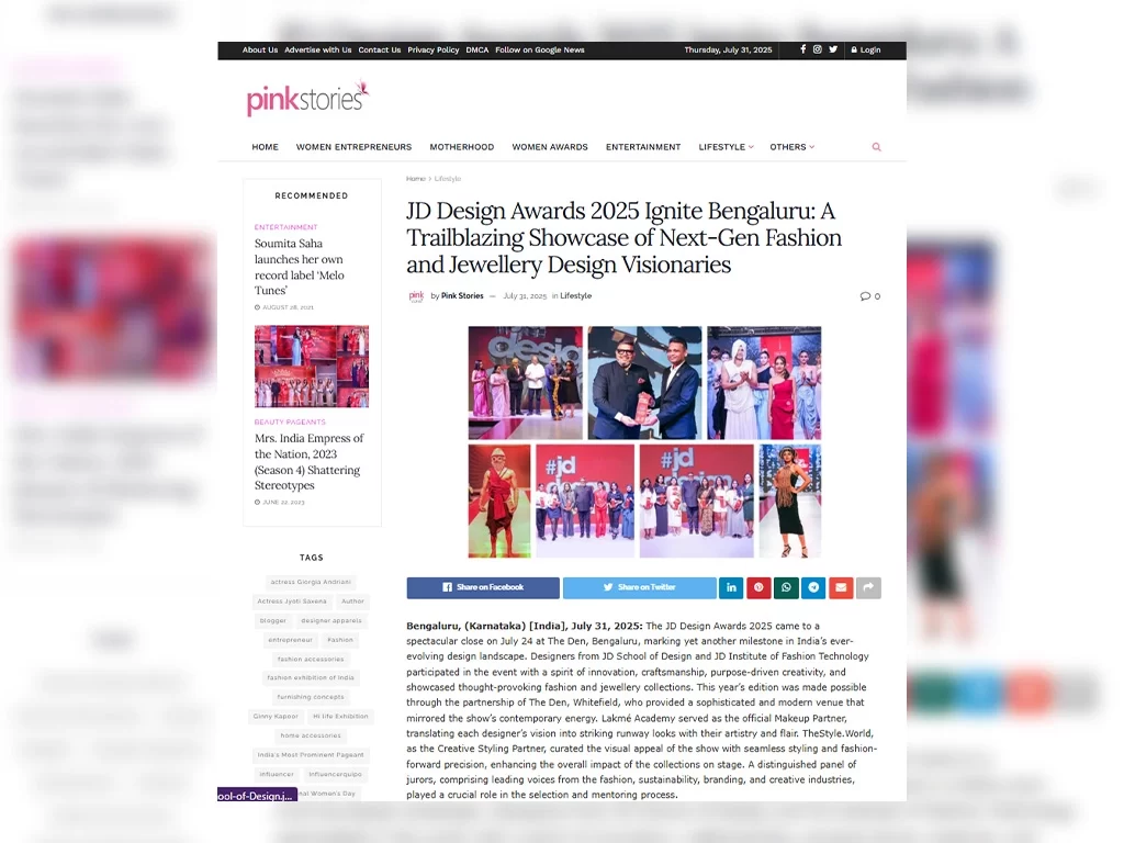 JD Design Awards 2025 Ignite Bengaluru A Trailblazing Showcase of Next Gen Fashion and Jewellery Design Visionaries (3)