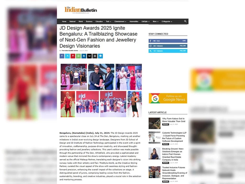 JD Design Awards 2025 Ignite Bengaluru A Trailblazing Showcase of Next Gen Fashion and Jewellery Design Visionaries (4)