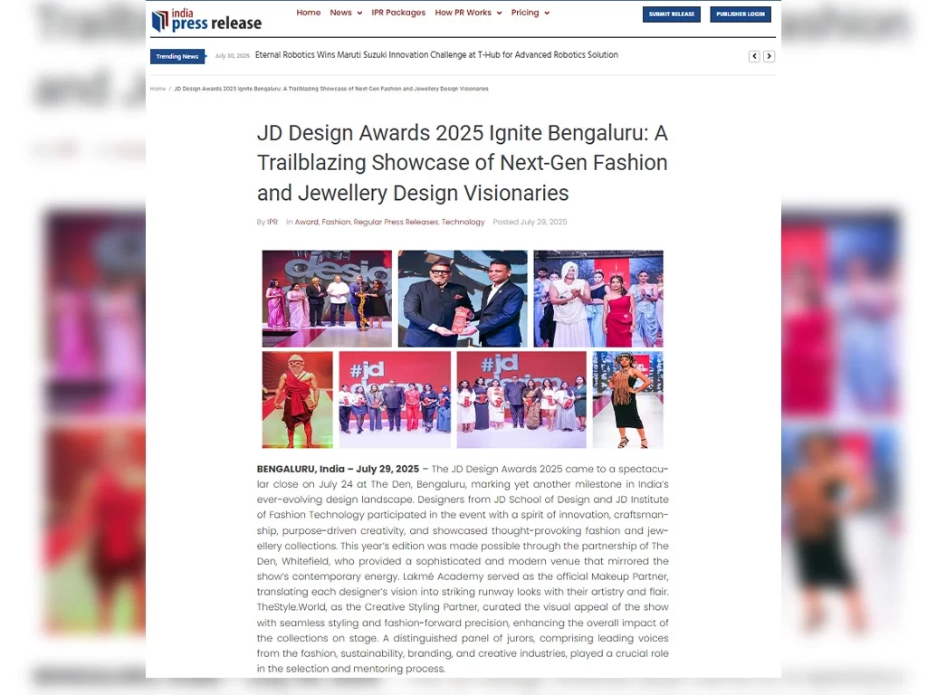 JD Design Awards 2025 Ignite Bengaluru A Trailblazing Showcase of Next Gen Fashion and Jewellery Design Visionaries (7)