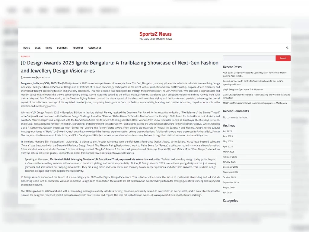 JD Design Awards 2025 Ignite Bengaluru A Trailblazing Showcase of Next Gen Fashion and Jewellery Design Visionaries (8)