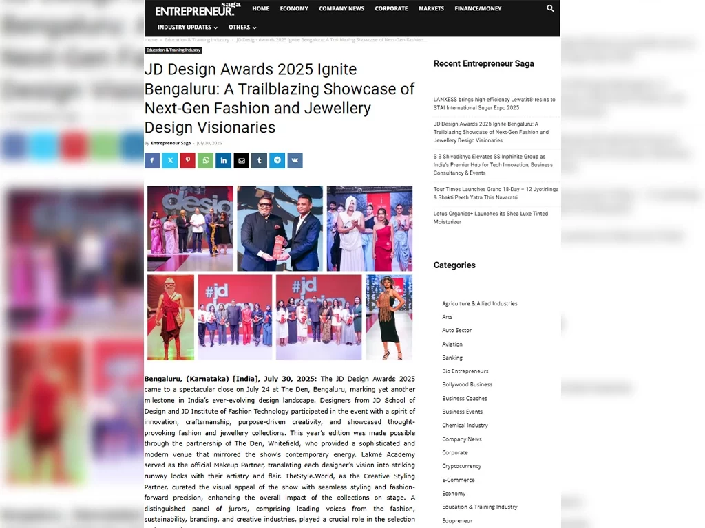 https://entrepreneursaga.com/jd-design-awards-2025-ignite-bengaluru-a-trailblazing-showcase-of-next-gen-fashion-and-jewellery-design-visionaries/