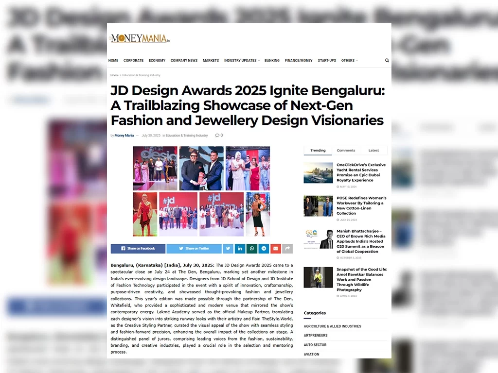 D Design Awards 2025 Ignite Bengaluru: A Trailblazing Showcase of Next-Gen Fashion and Jewellery Design Visionaries