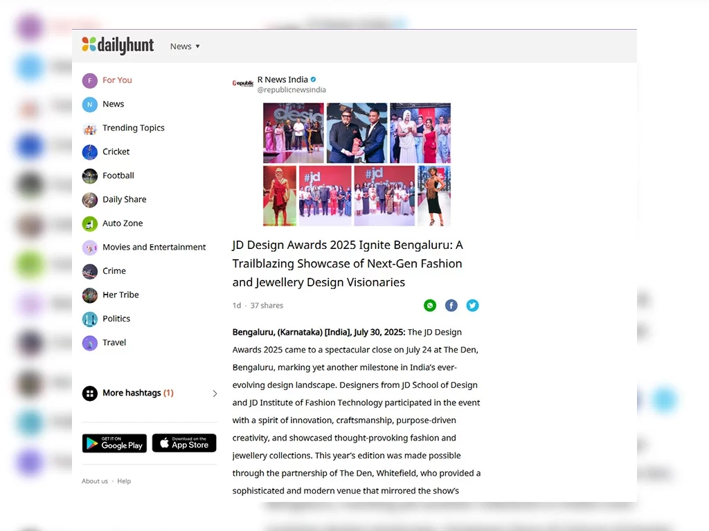 JD Design Awards 2025 Ignite Bengaluru: A Trailblazing Showcase of Next-Gen Fashion and Jewellery Design Visionaries